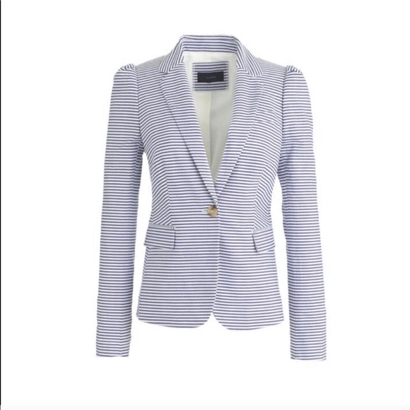 J. Crew Jackets & Blazers - J Crew Blue seersucker women’s blazer